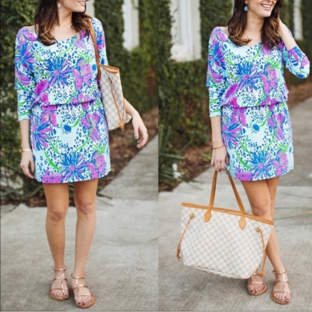 Lilly Pulitzer Cara Dress Dolman In the Garden Resort White Floral Multi S - Picture 11 of 12